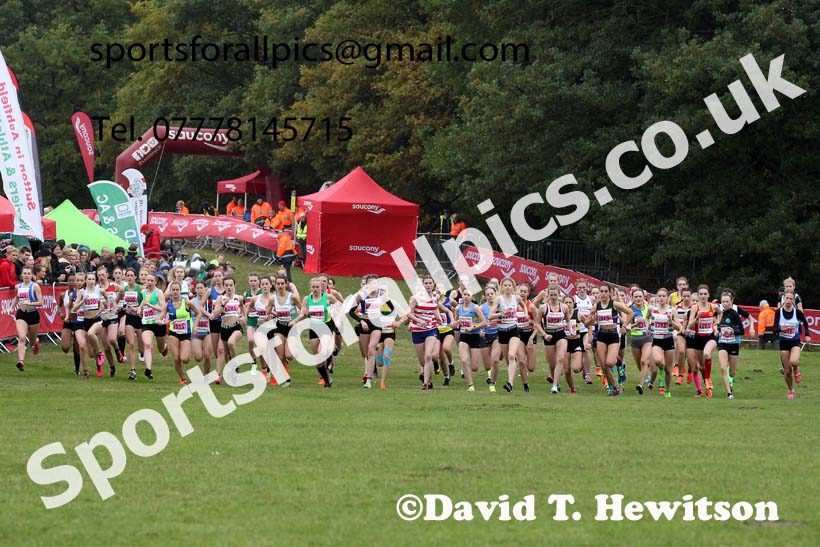 Womens under-17s 2021 National Cross Country Relays, Berry Hill Park, Mansfield. Photo: David T. Hewitson/Sports for All Pics